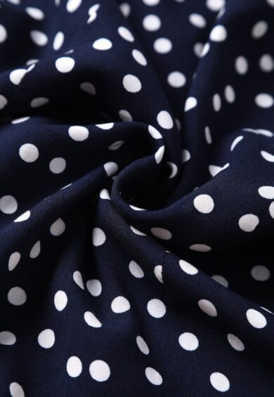 Margaret Dark Blue Polka Dots Tie Blouse – Tops | Kitty Darling