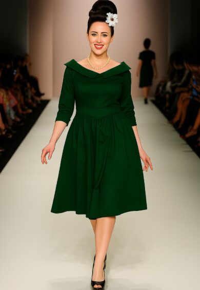 Ruth Emerald Green Swing Dress – Dresses | Kitty Darling