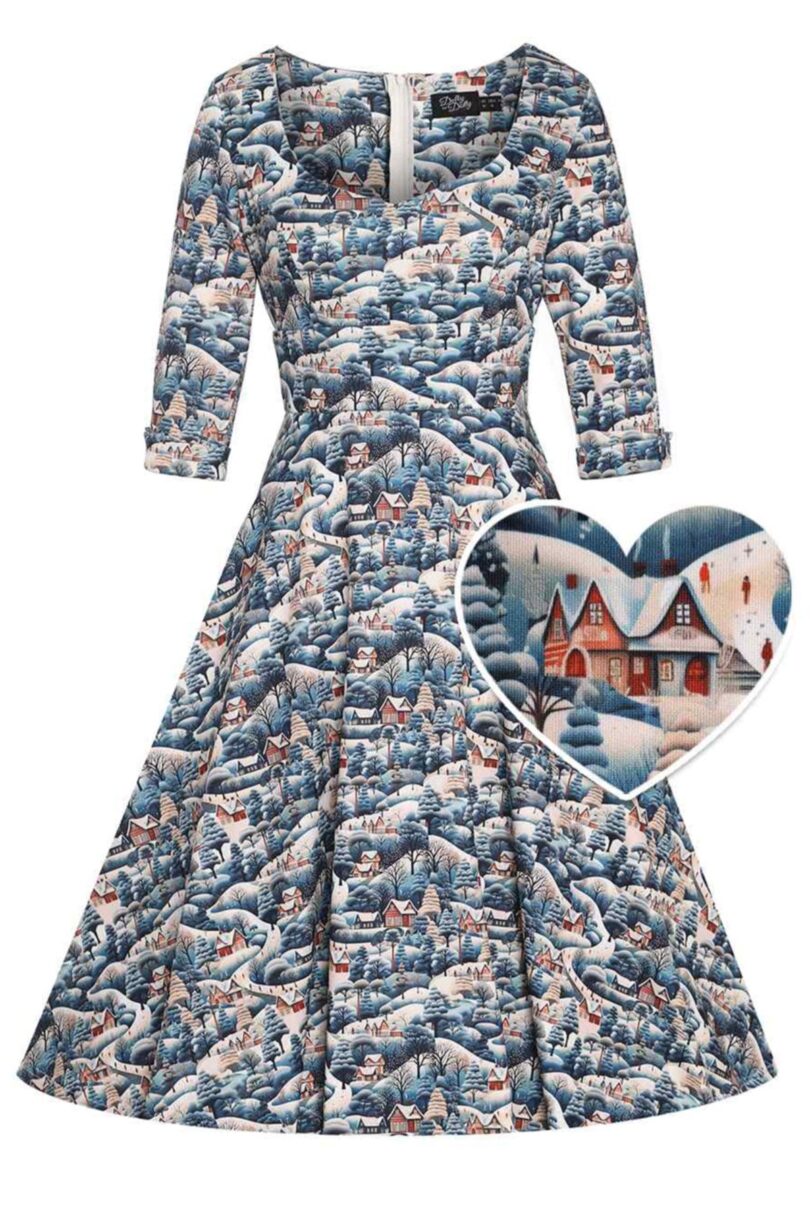 Scarlette Blue Winter Village Dress  Shop now at Kitty Darling