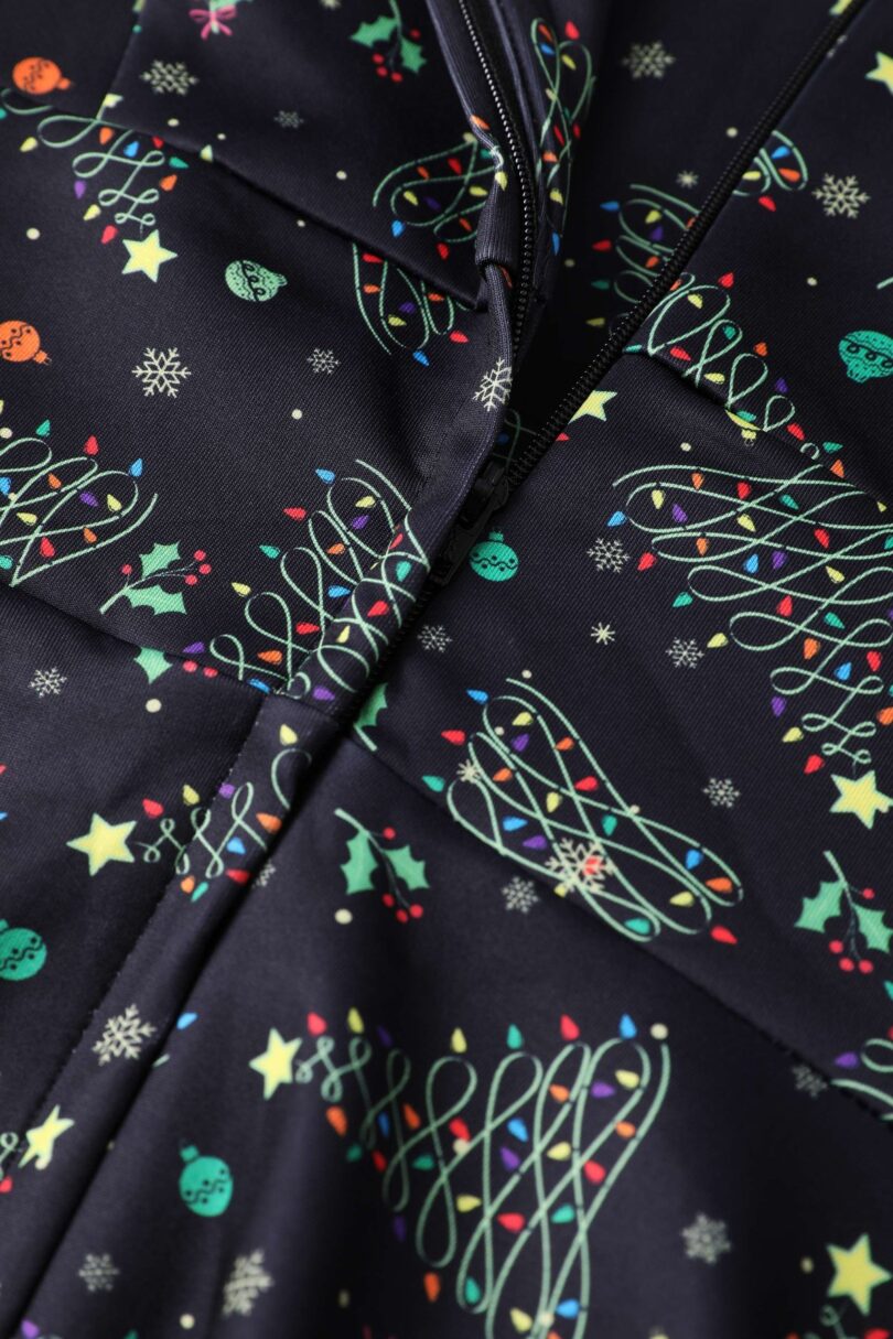 Scarlette Christmas Light Midi Dress In Black  Shop now at Kitty Darling
