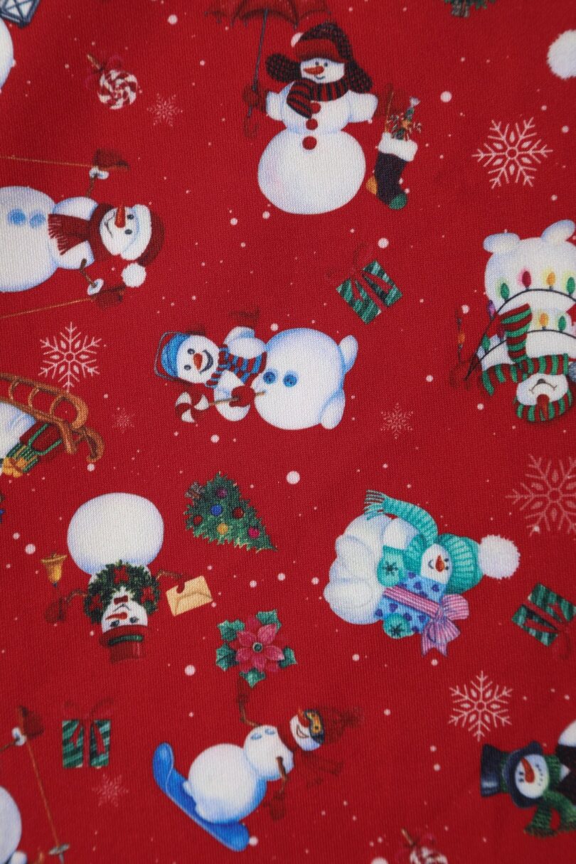 Scarlette Long-Sleeved Dress in Red Snowman Print  Shop now at Kitty Darling