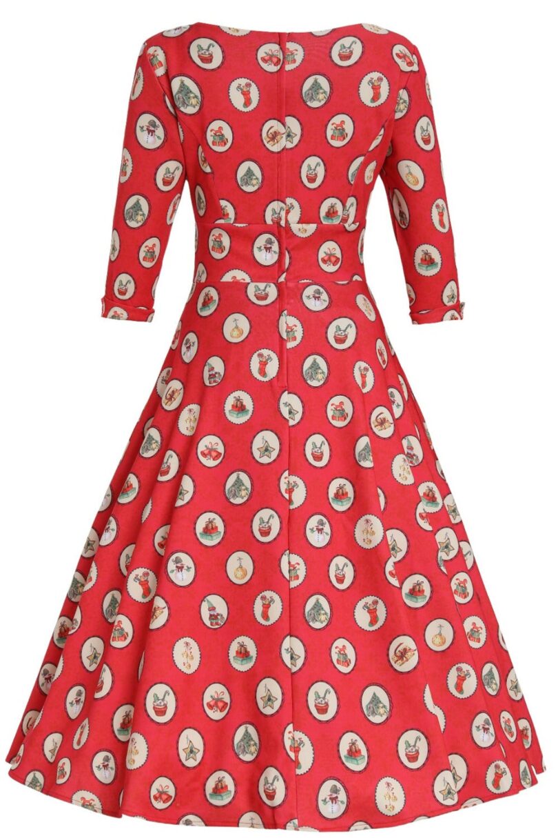 Scarlette Vintage Christmas Midi Dress  Shop now at Kitty Darling