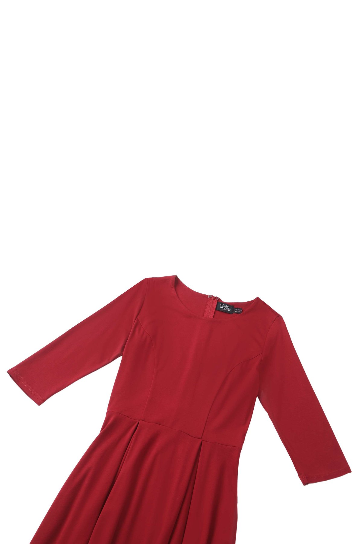 Beatrix Vintage Inspired Long Sleeves Dress in Burgundy Beatrix Vintage Inspired Long Sleeves Dress in Burgundy  Shop now at Kitty Darling