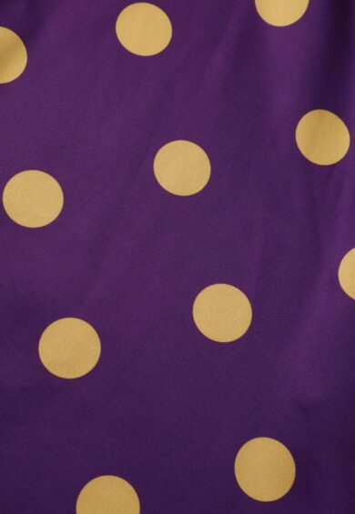 Maria Yellow Polka Dot Flared Dress In Purple – New In | Kitty Darling