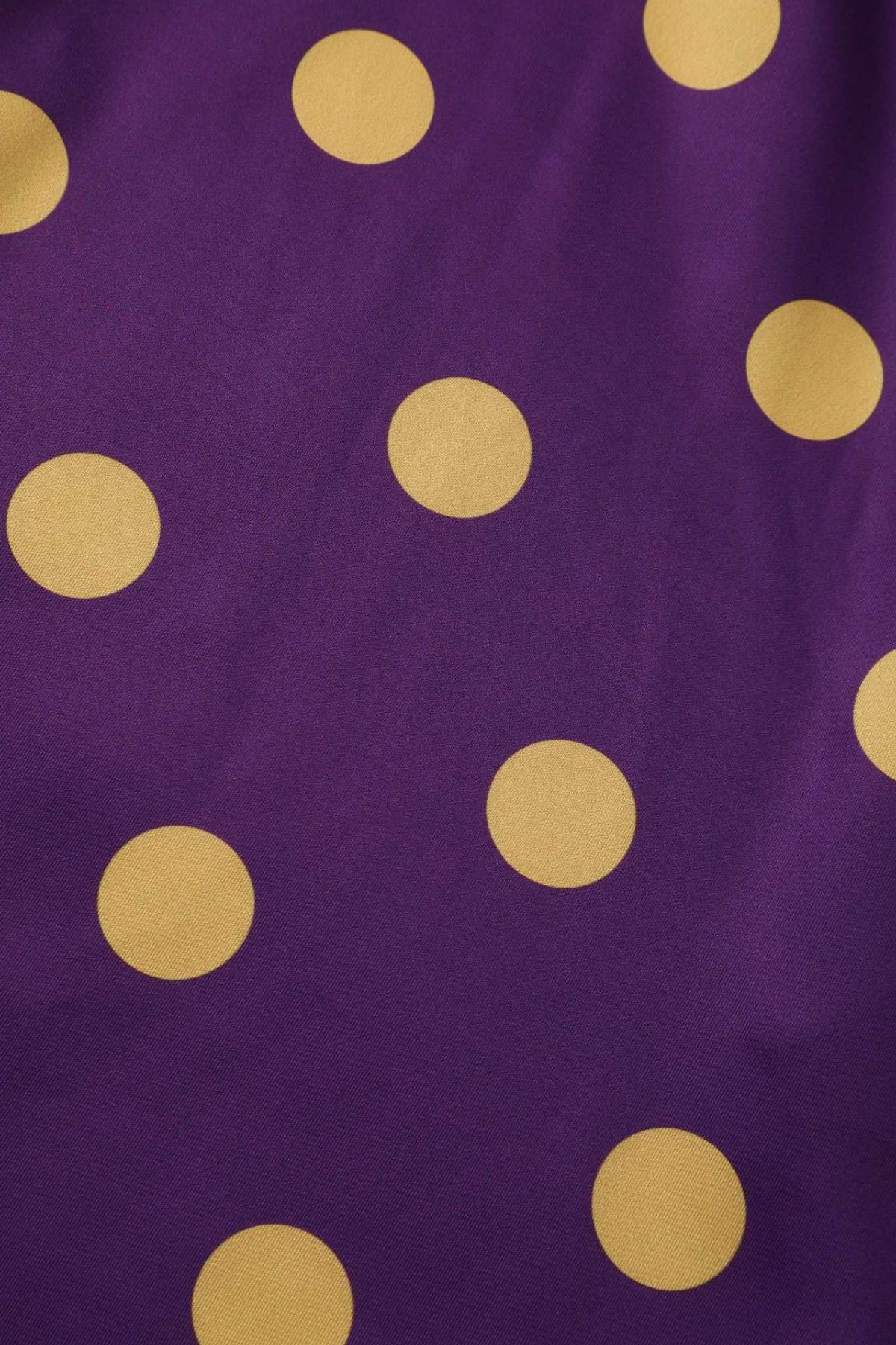 Maria Yellow Polka Dot Flared Dress In Purple Maria Yellow Polka Dot Flared Dress In Purple  Shop now at Kitty Darling