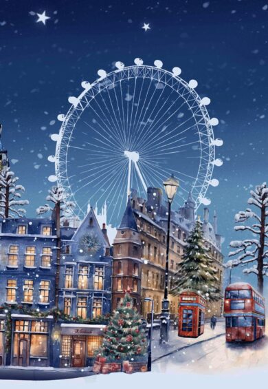 Amanda Starry Night London Skyline Winter Dress – Dresses | Kitty Darling