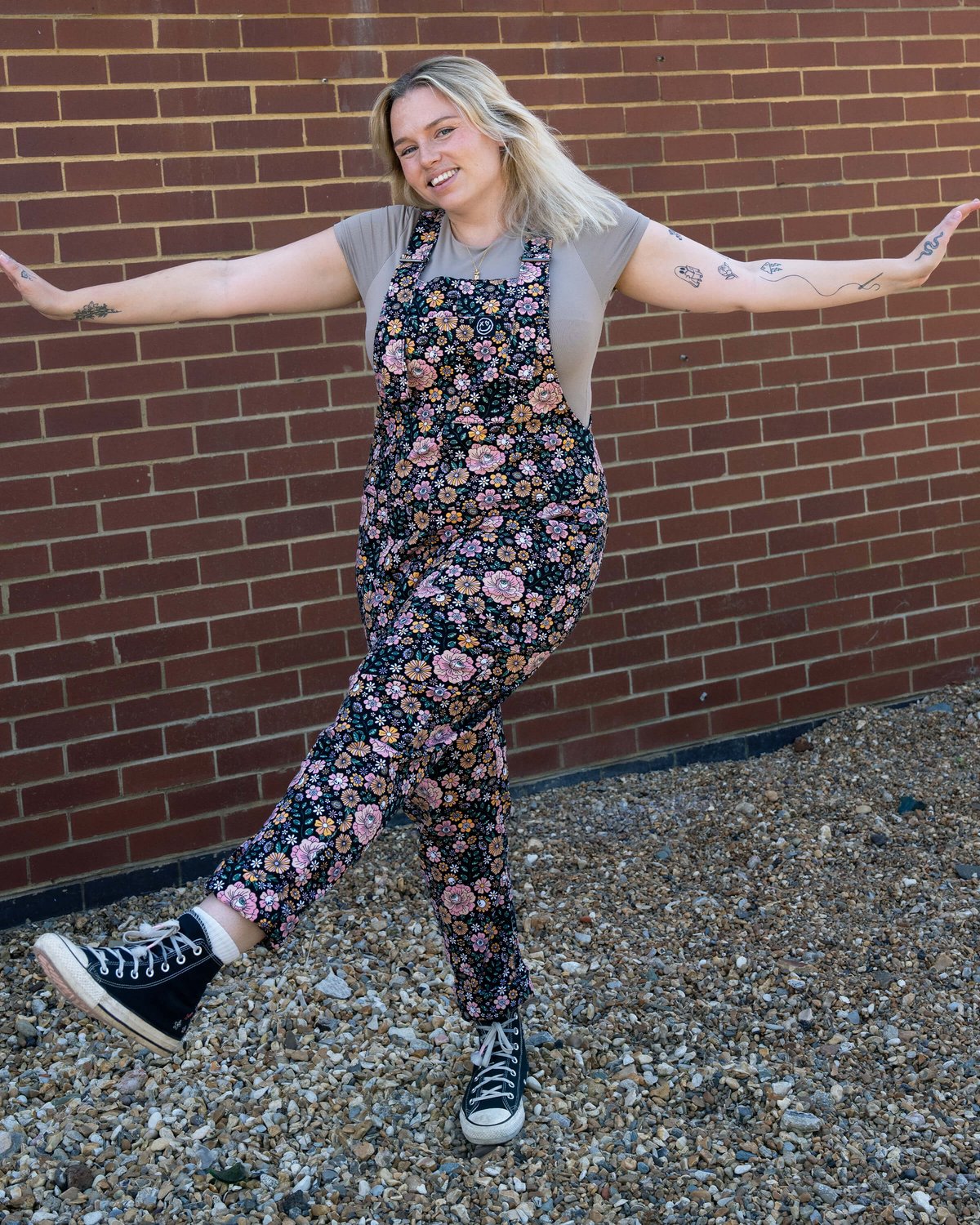 Eye Spy Floral Stretch Dungarees Eye Spy Floral Stretch Dungarees Shop now at Kitty Darling