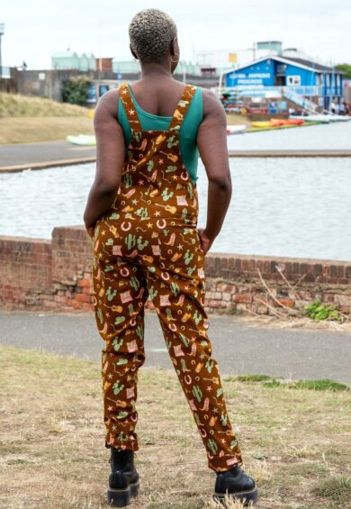x Yasmin Cousins Cowboy Stretch Dungarees – Stretch Twill Dungarees | Kitty Darling