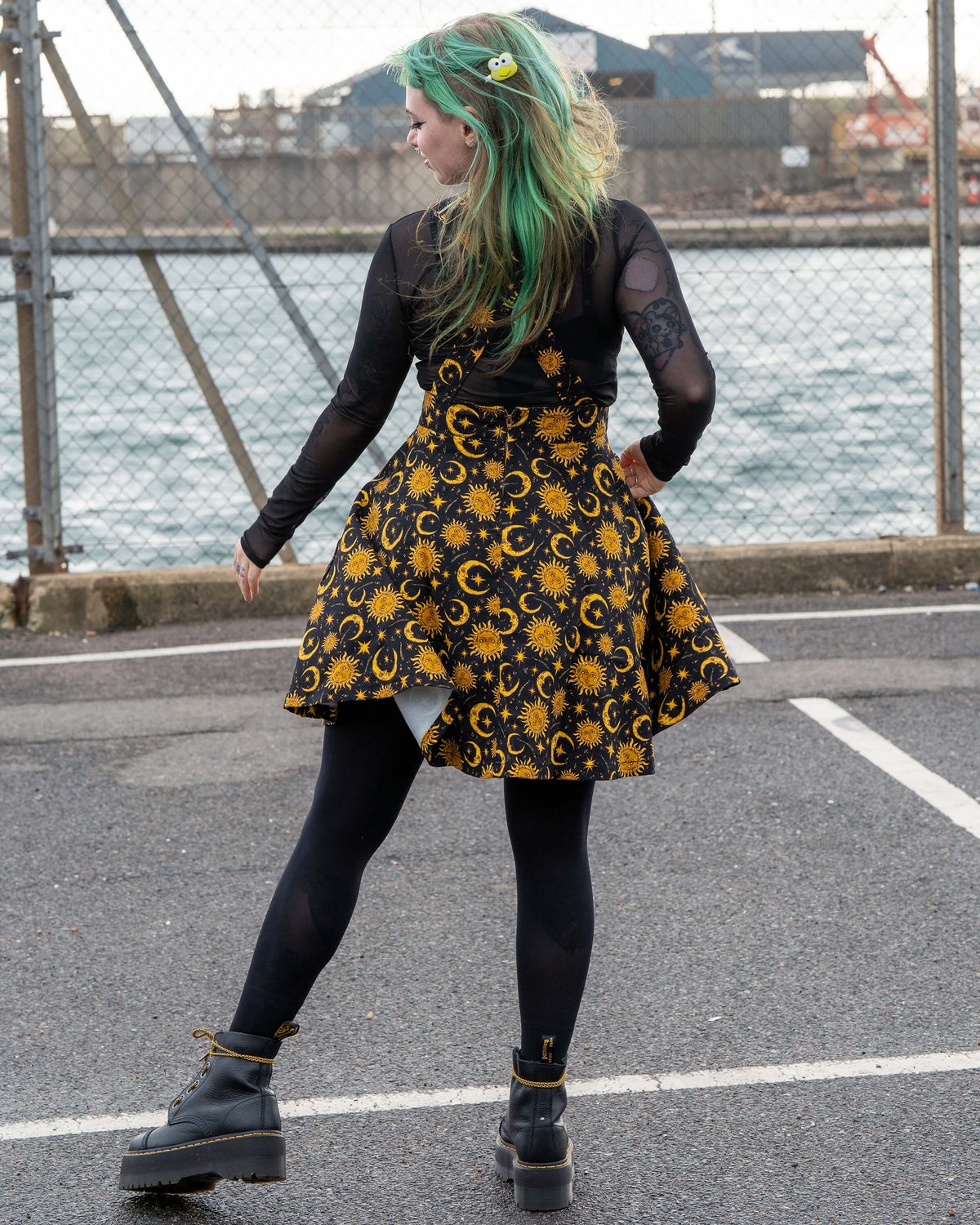 Celestial Sun and Moon Stretch Flared Pinafore Celestial Sun and Moon Stretch Flared Pinafore Shop now at Kitty Darling