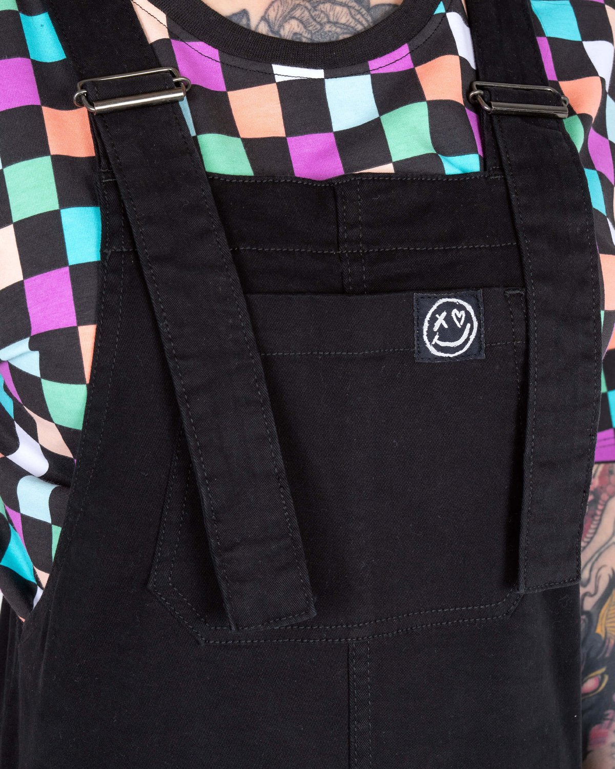 Jet Black Stretch Twill Dungarees Jet Black Stretch Twill Dungarees Shop now at Kitty Darling