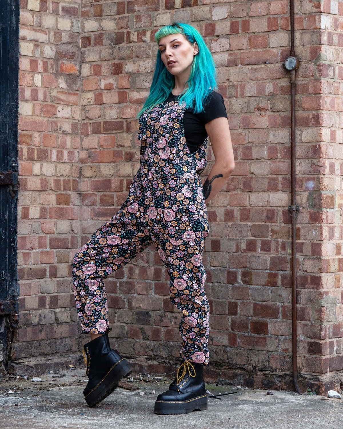 Eye Spy Floral Stretch Dungarees Eye Spy Floral Stretch Dungarees Shop now at Kitty Darling