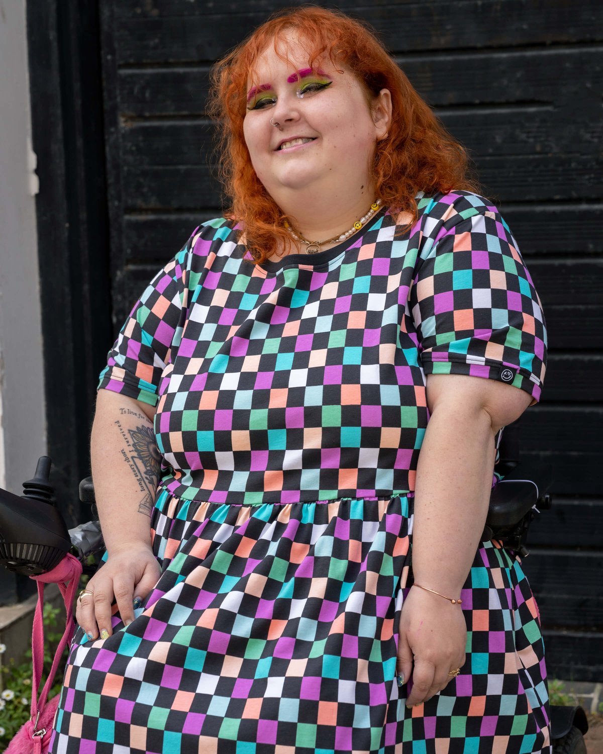 Checkerboard Stretch Smock Dress Checkerboard Stretch Smock Dress Shop now at Kitty Darling