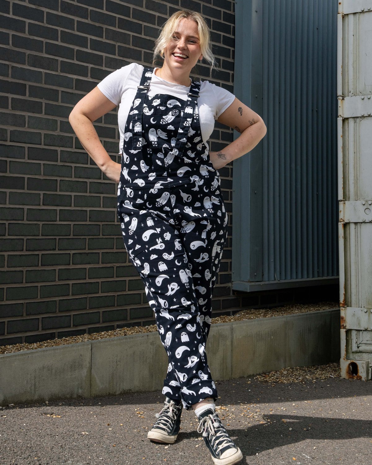 x Yasmin Cousins Ghosties Stretch Dungarees x Yasmin Cousins Ghosties Stretch Dungarees Shop now at Kitty Darling