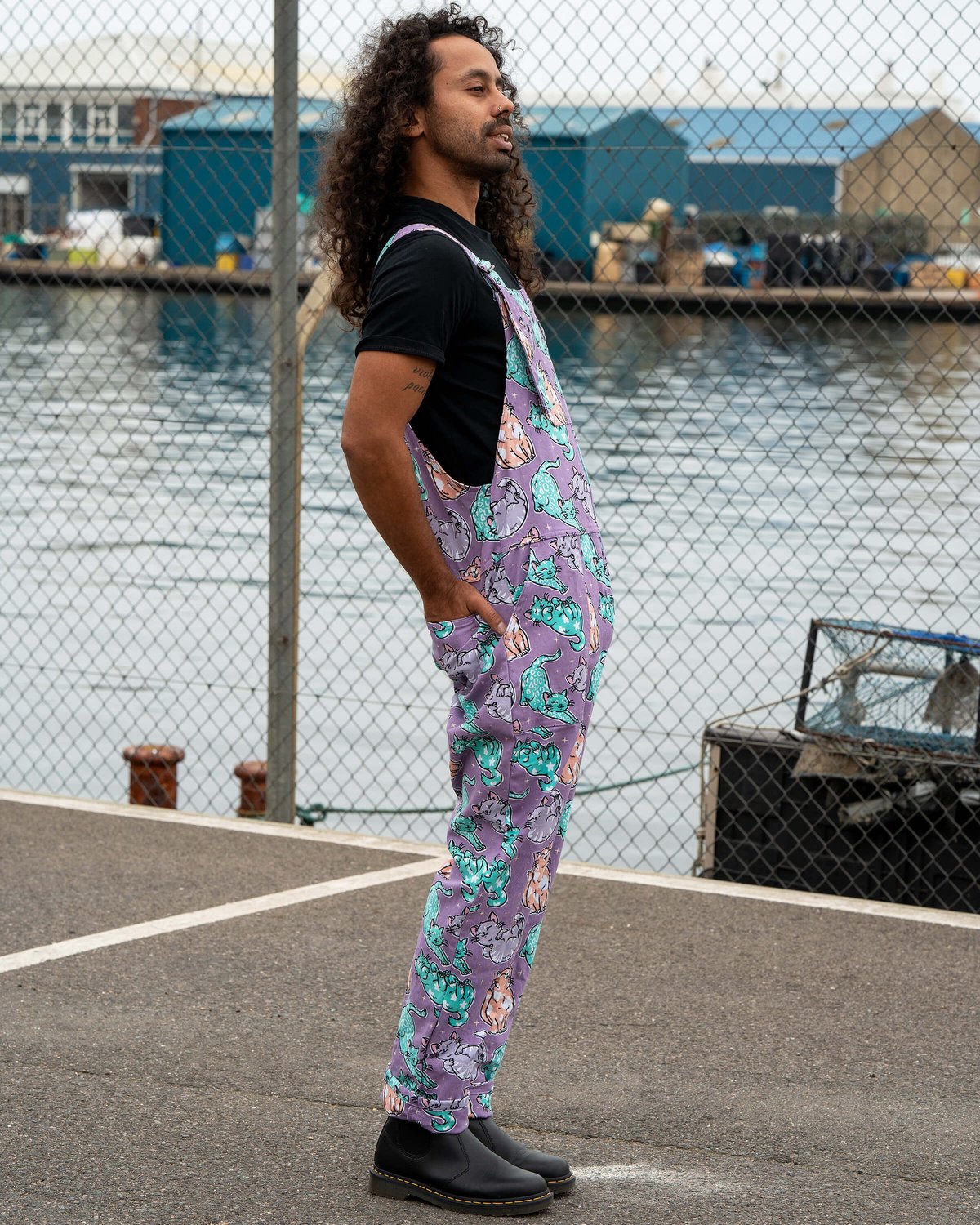 x Abi Perry Purrfect Cats Stretch Dungarees x Abi Perry Purrfect Cats Stretch Dungarees Shop now at Kitty Darling