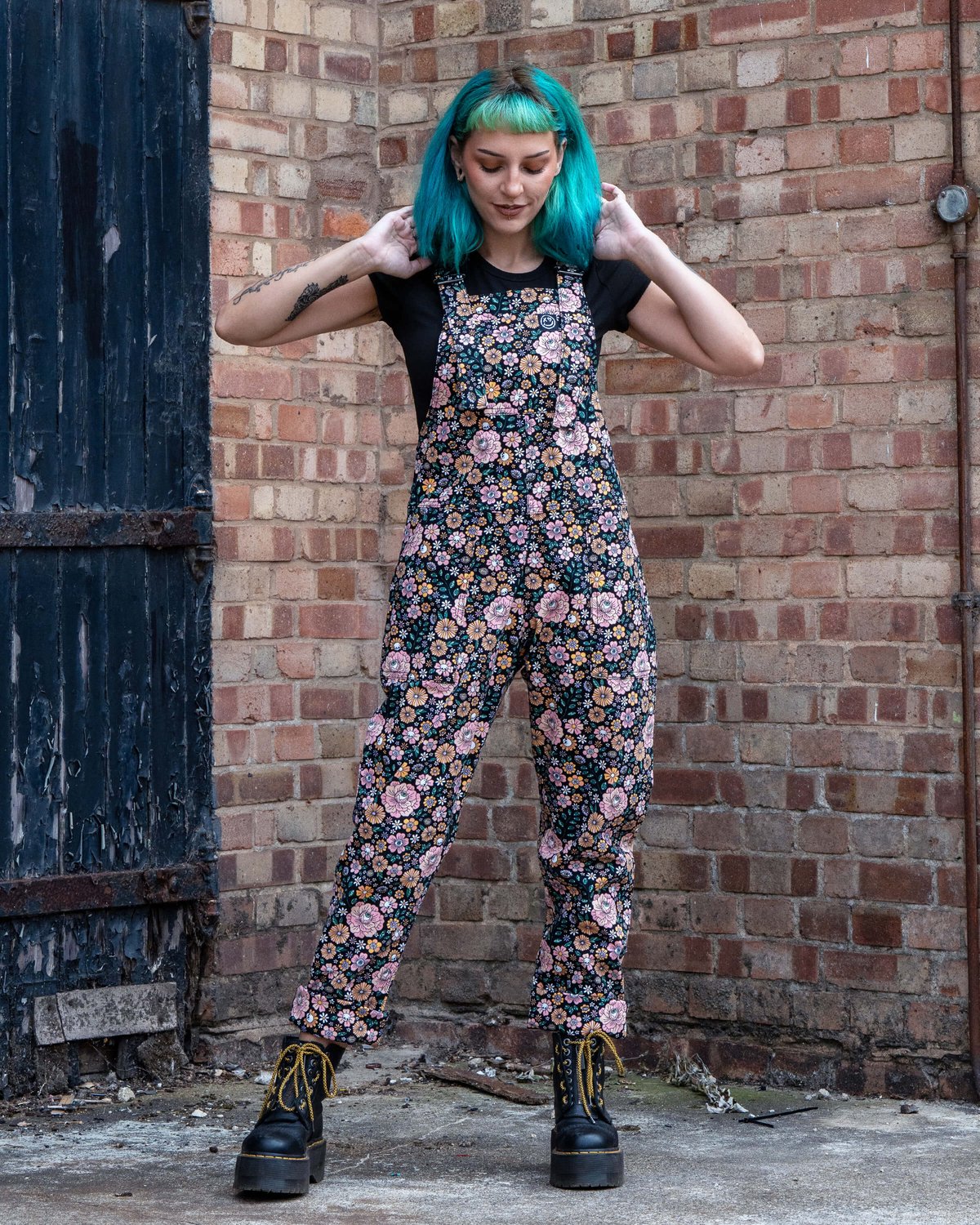 Eye Spy Floral Stretch Dungarees Eye Spy Floral Stretch Dungarees Shop now at Kitty Darling