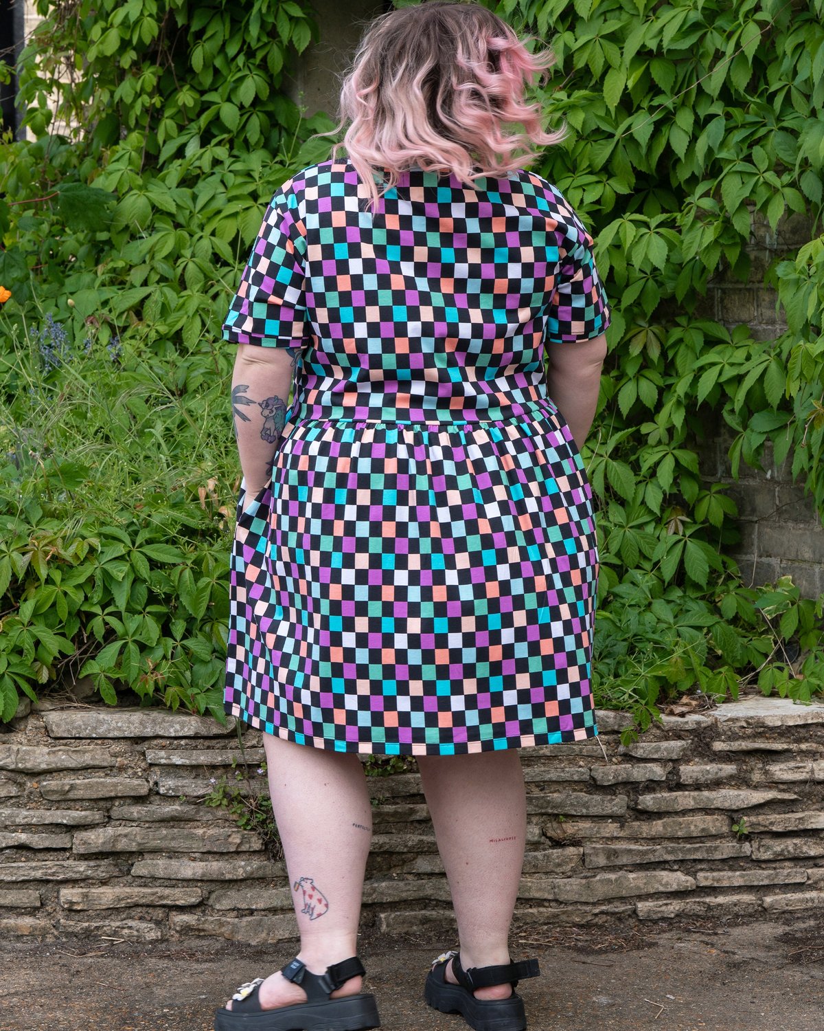 Checkerboard Stretch Smock Dress Checkerboard Stretch Smock Dress Shop now at Kitty Darling