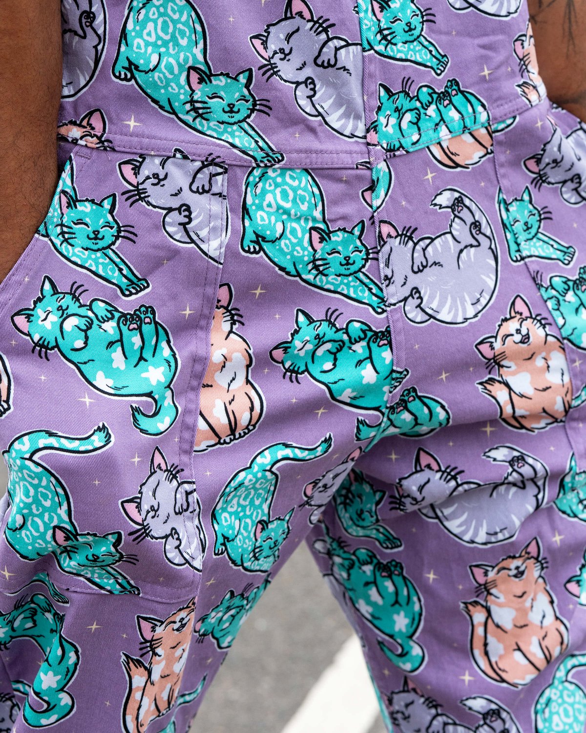 x Abi Perry Purrfect Cats Stretch Dungarees x Abi Perry Purrfect Cats Stretch Dungarees Shop now at Kitty Darling