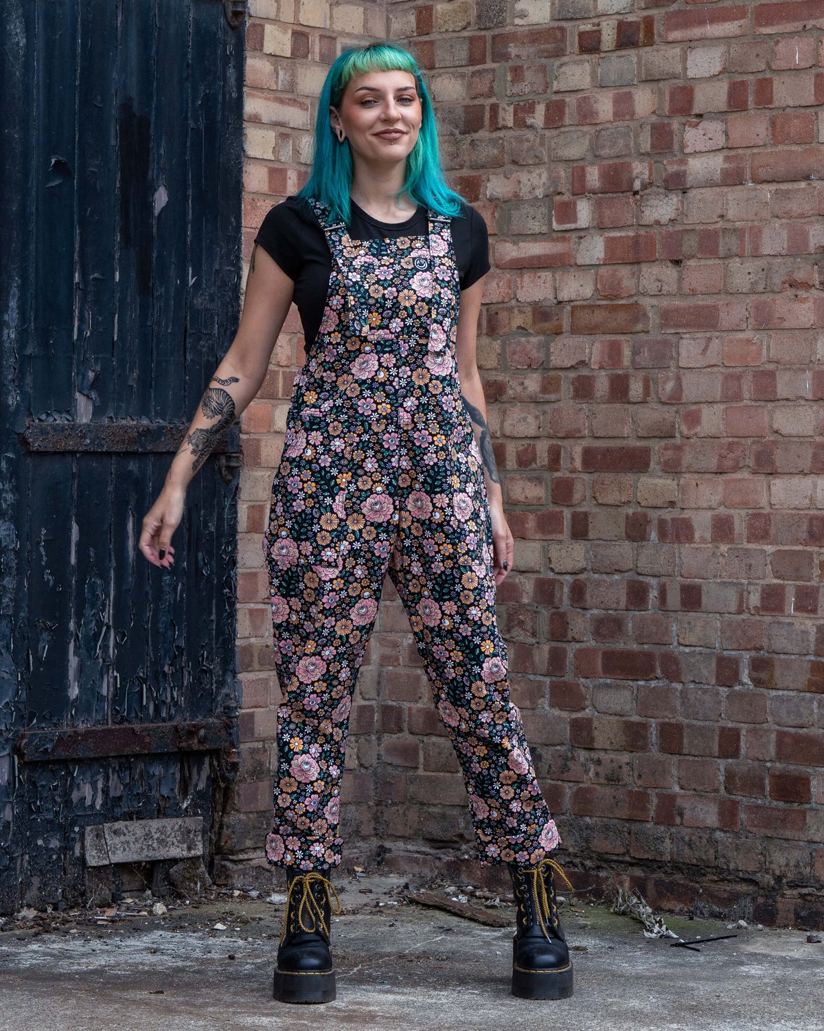 Eye Spy Floral Stretch Dungarees Eye Spy Floral Stretch Dungarees Shop now at Kitty Darling