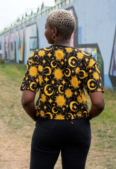 Celestial Sun and Moon Cropped Boxy Tee – Boxy Cropped Tee | Kitty Darling