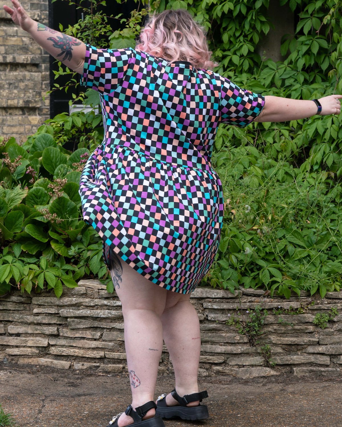 Checkerboard Stretch Smock Dress Checkerboard Stretch Smock Dress Shop now at Kitty Darling