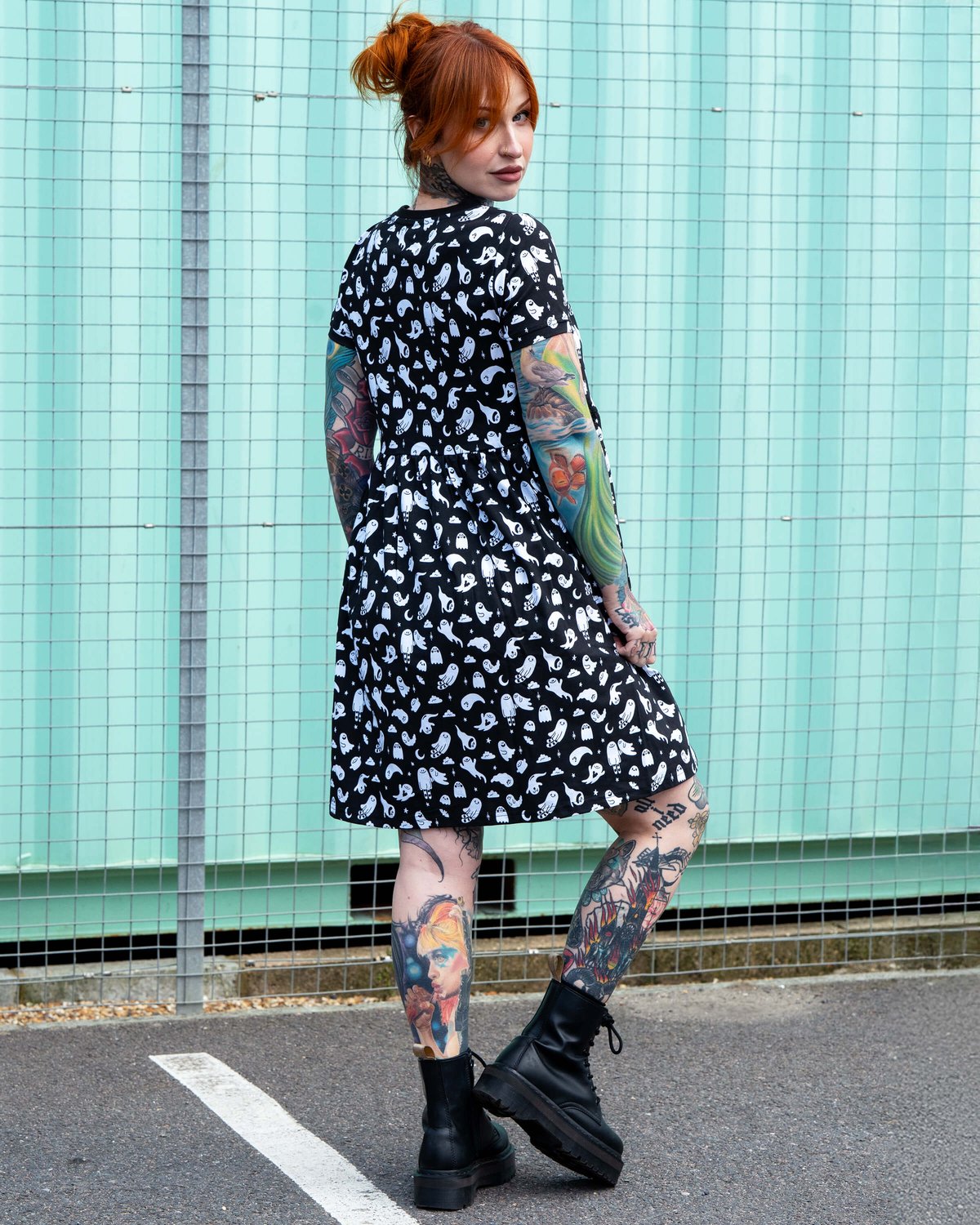x Yasmin Cousins Ghosties Stretch Smock Dress x Yasmin Cousins Ghosties Stretch Smock Dress Shop now at Kitty Darling