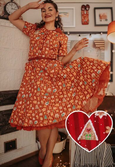 Mabel Christmas Gingerbread Cookie Shirt Dress – Dresses | Kitty Darling
