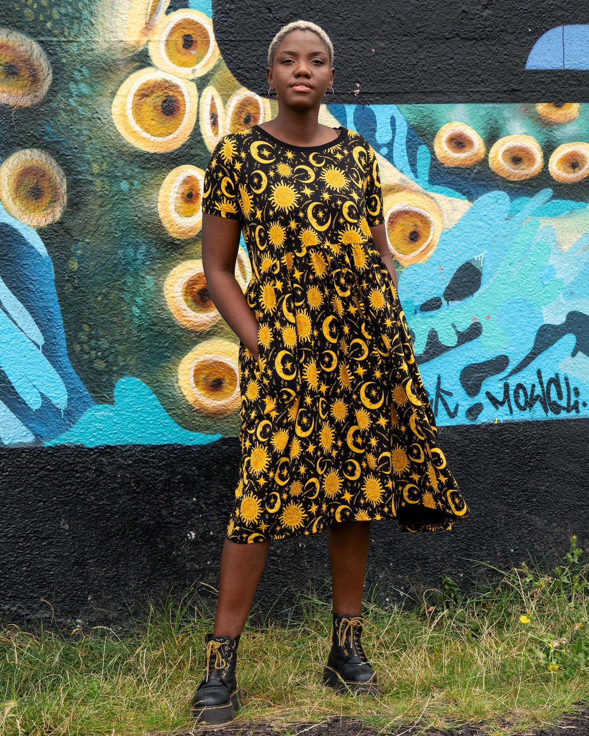 Celestial Midi Stretch Smock Dress Celestial Midi Stretch Smock Dress Shop now at Kitty Darling