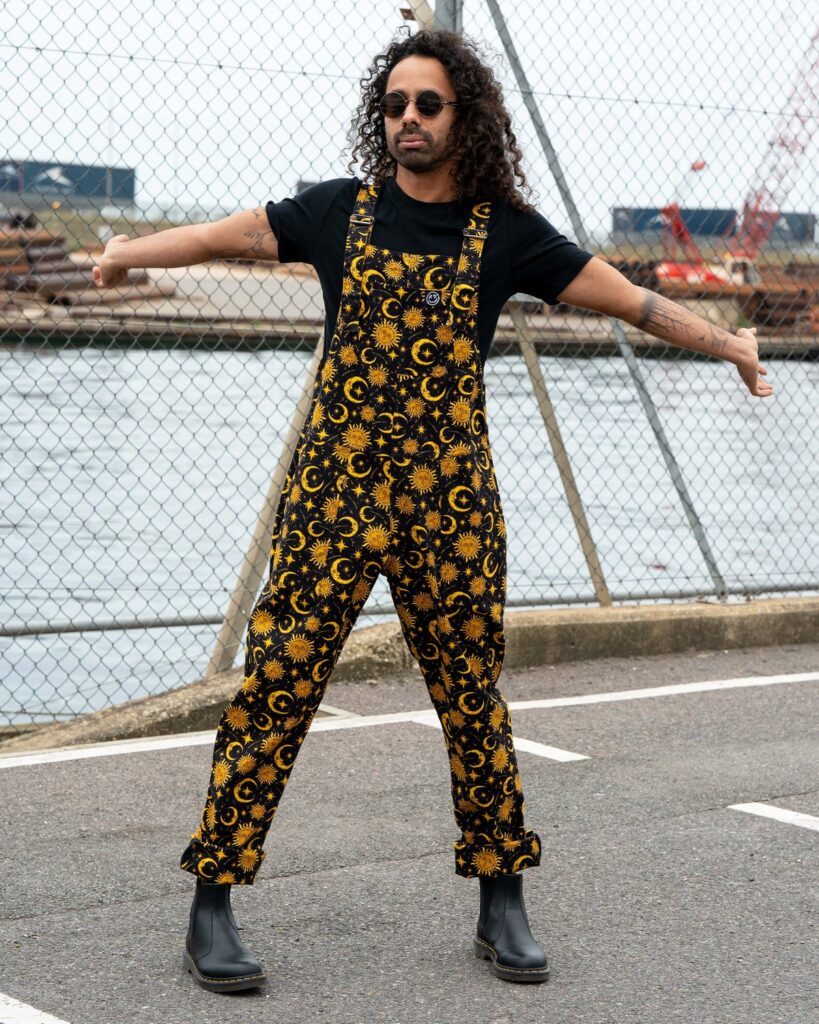 Celestial Sun and Moon Stretch Dungarees