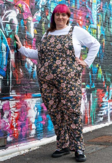 Eye Spy Floral Stretch Dungarees – Stretch Twill Dungarees | Kitty Darling