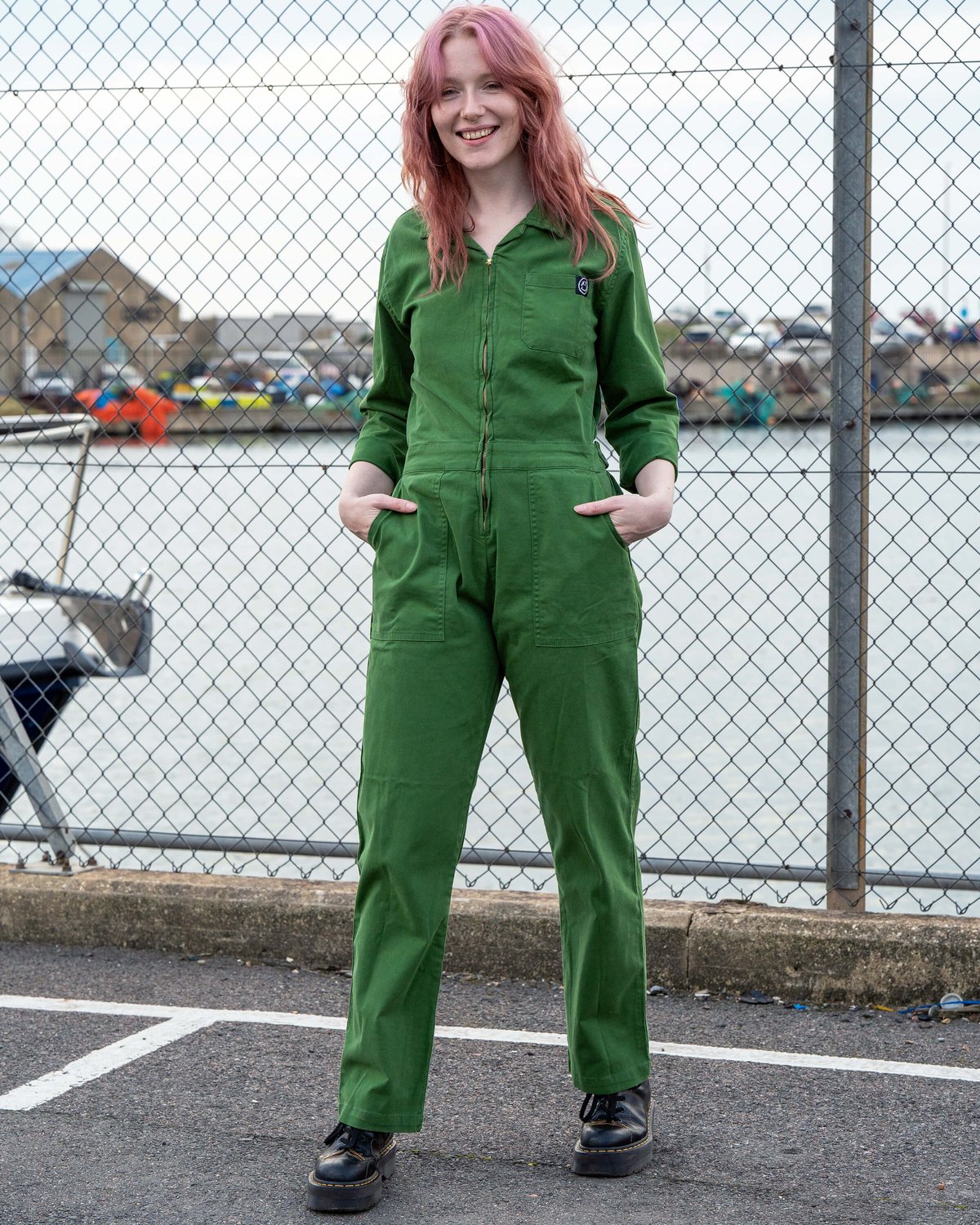 Forest Green Stretch Boiler Suit Forest Green Stretch Boiler Suit Shop now at Kitty Darling