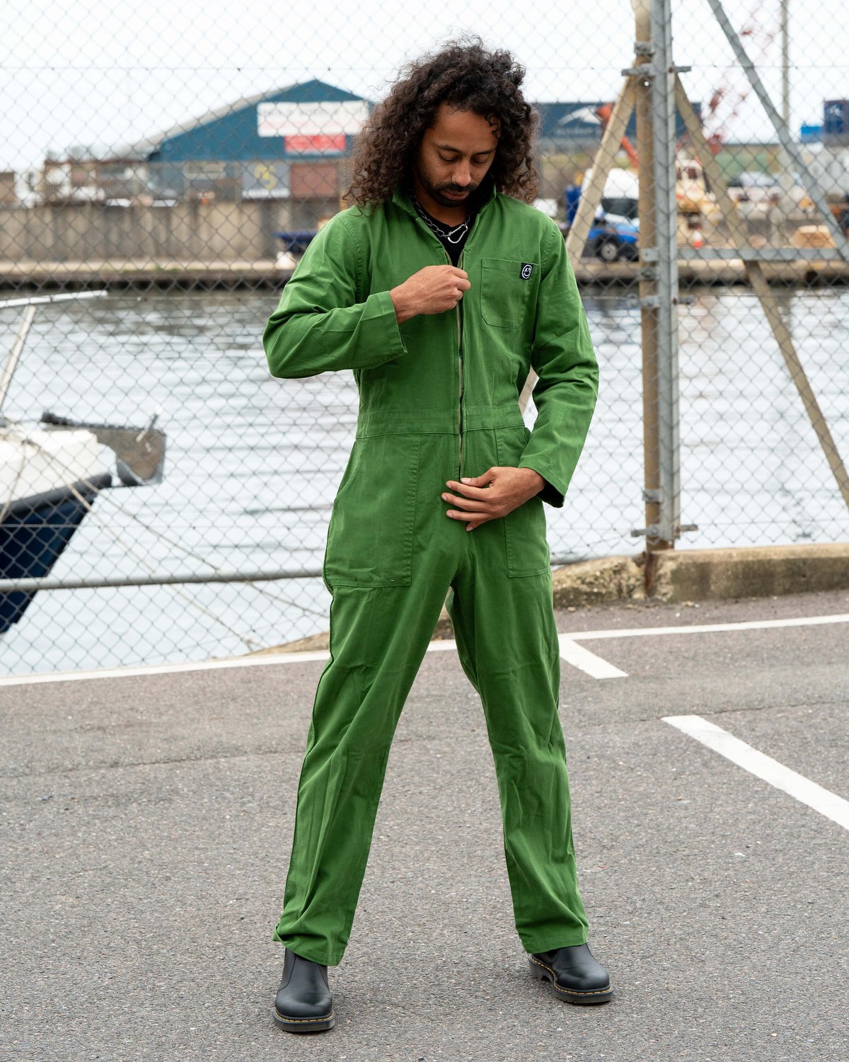 Forest Green Stretch Boiler Suit Forest Green Stretch Boiler Suit Shop now at Kitty Darling