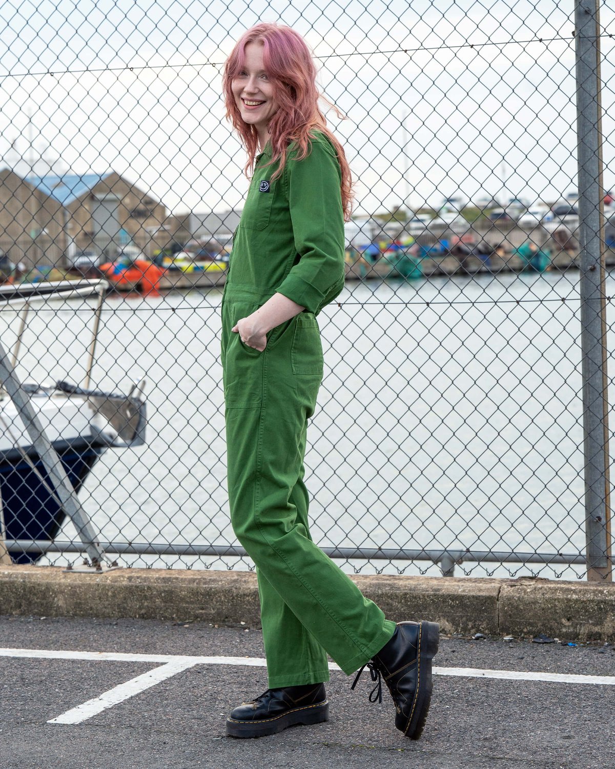 Forest Green Stretch Boiler Suit Forest Green Stretch Boiler Suit Shop now at Kitty Darling