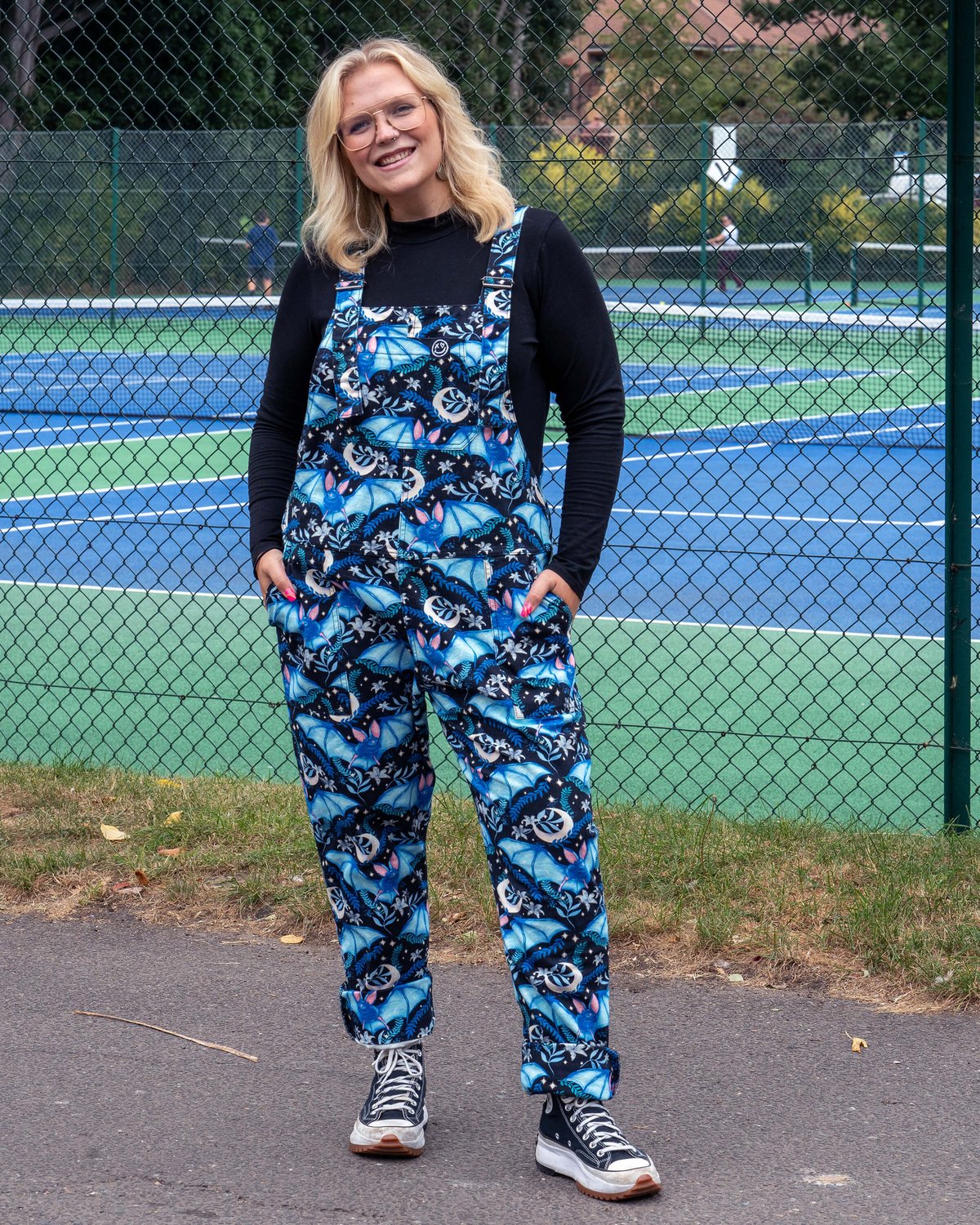 Night Flight Stretch Dungarees 🦇 Night Flight Stretch Dungarees 🦇 Shop now at Kitty Darling