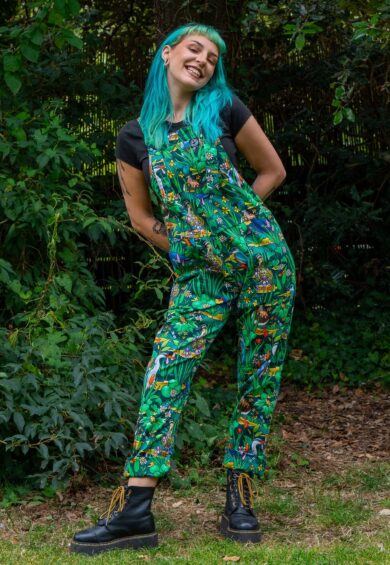 Pond Birds Stretch Dungarees – Stretch Twill Dungarees | Kitty Darling