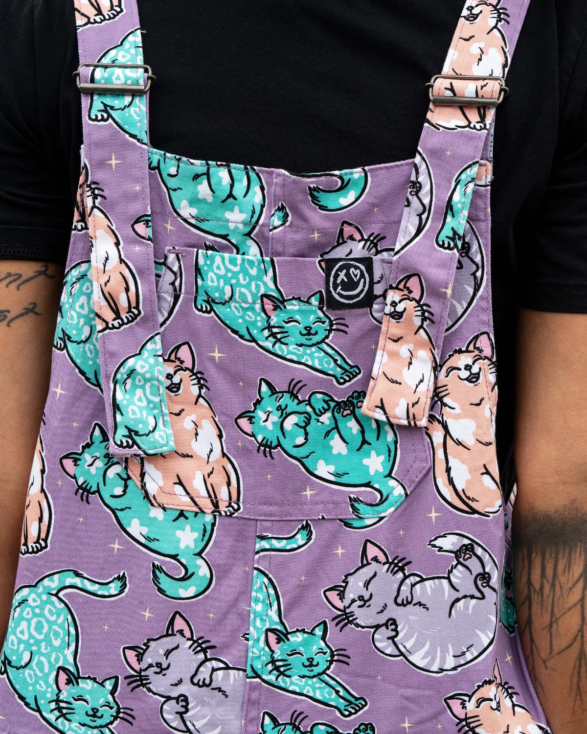 x Abi Perry Purrfect Cats Stretch Dungarees x Abi Perry Purrfect Cats Stretch Dungarees Shop now at Kitty Darling