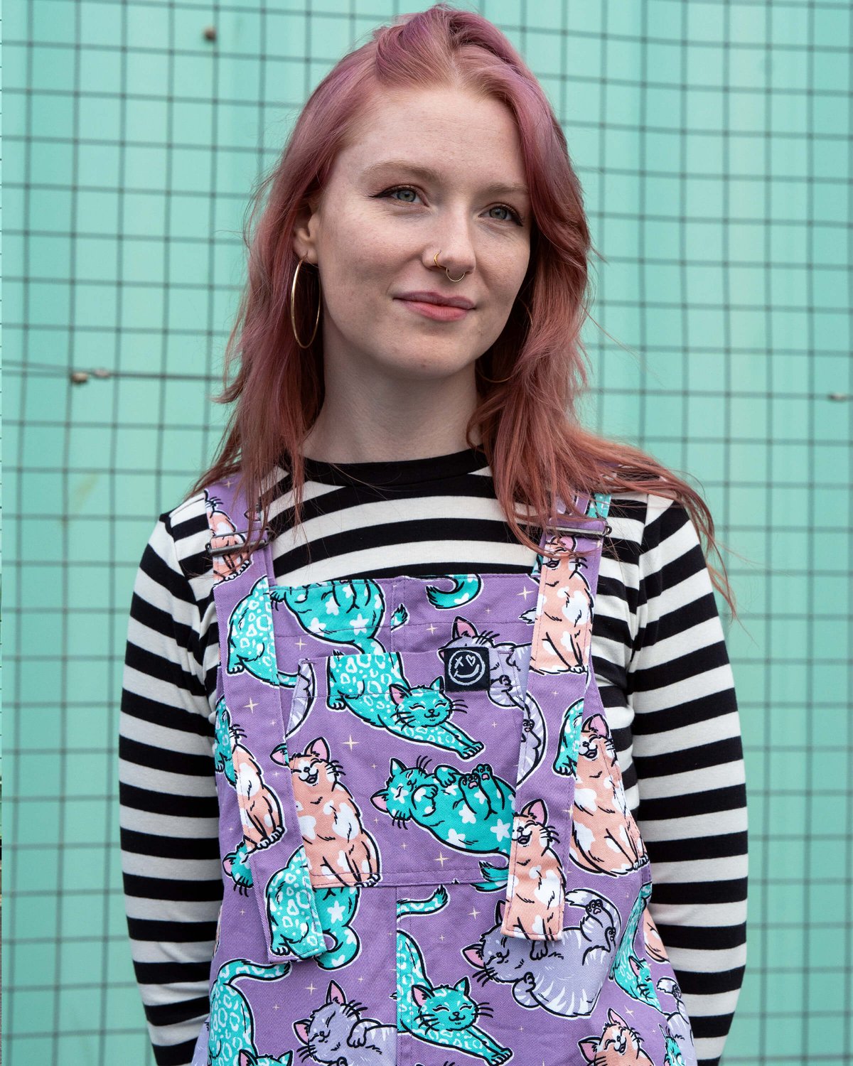 x Abi Perry Purrfect Cats Stretch Dungarees x Abi Perry Purrfect Cats Stretch Dungarees Shop now at Kitty Darling