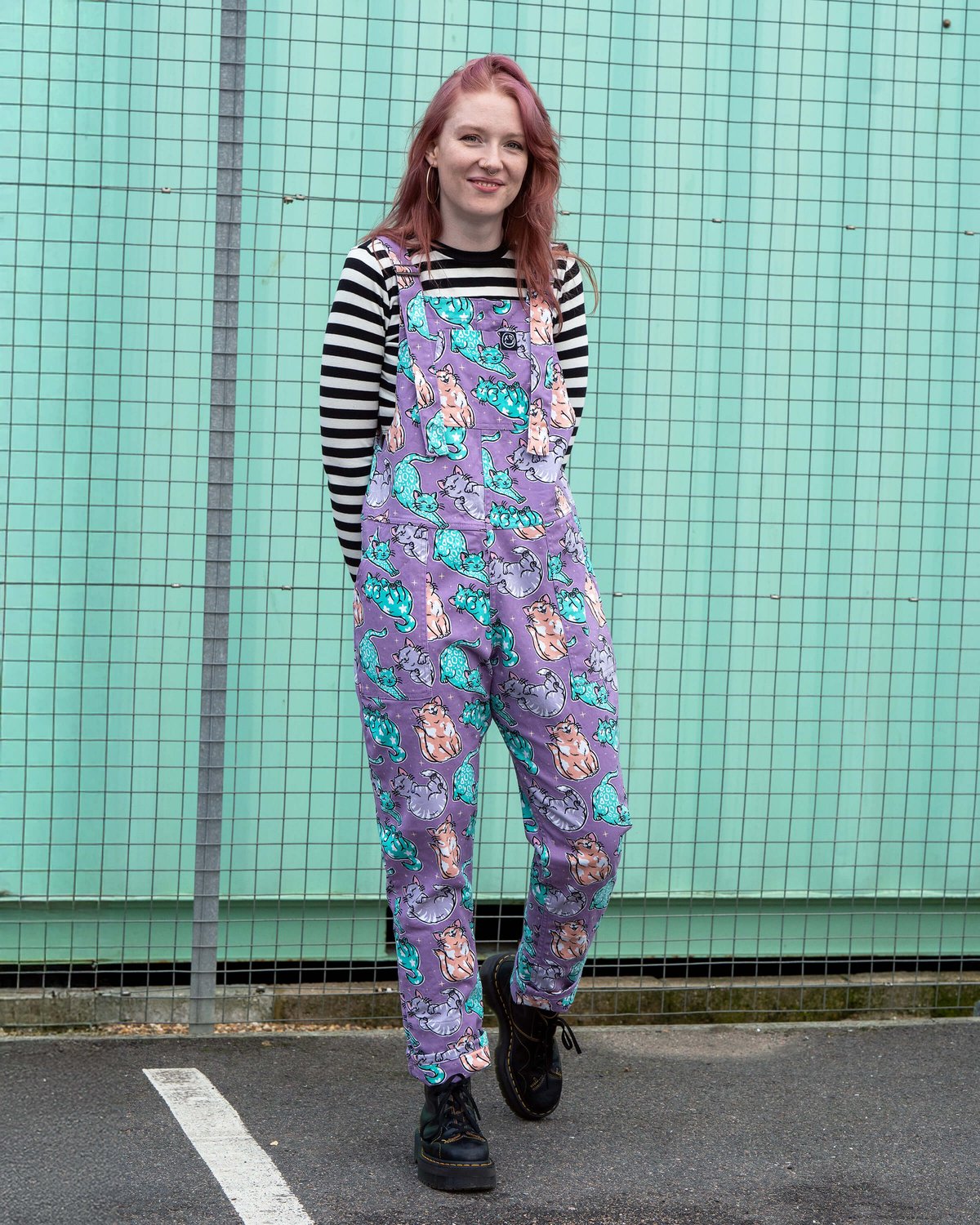 x Abi Perry Purrfect Cats Stretch Dungarees x Abi Perry Purrfect Cats Stretch Dungarees Shop now at Kitty Darling