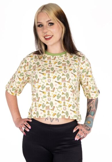 x Yasmin Cousins Cowboy Cropped Boxy Tee – Boxy Cropped Tee | Kitty Darling