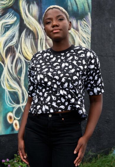 x Yasmin Cousins Ghosties Cropped Boxy Tee – Boxy Cropped Tee | Kitty Darling