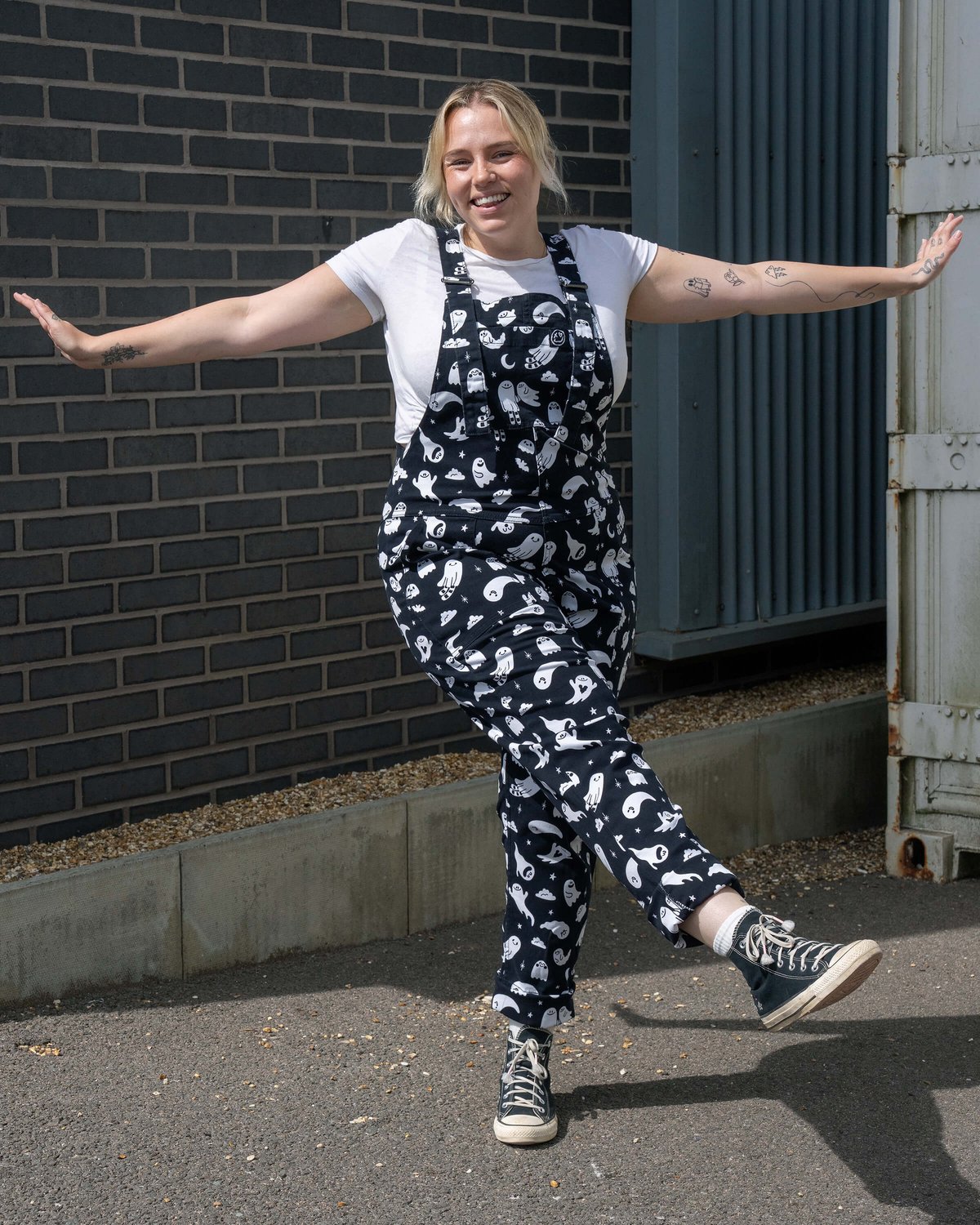 x Yasmin Cousins Ghosties Stretch Dungarees x Yasmin Cousins Ghosties Stretch Dungarees Shop now at Kitty Darling