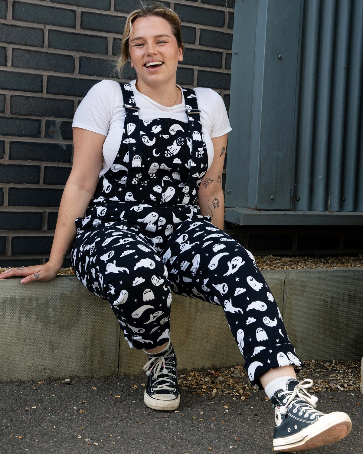 x Yasmin Cousins Ghosties Stretch Dungarees x Yasmin Cousins Ghosties Stretch Dungarees Shop now at Kitty Darling
