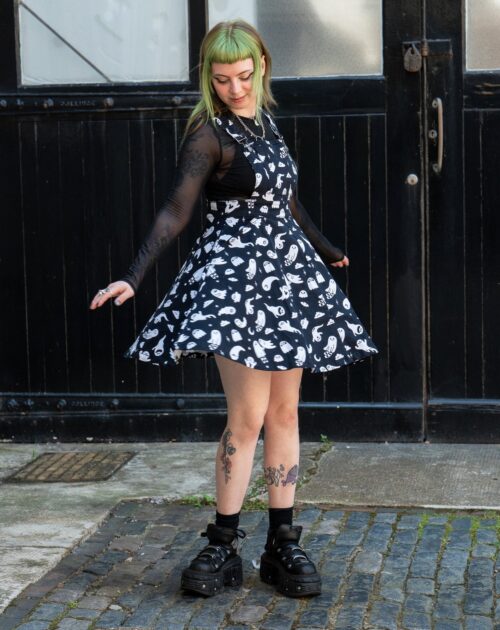 Stretch Twill Flared Pinafores