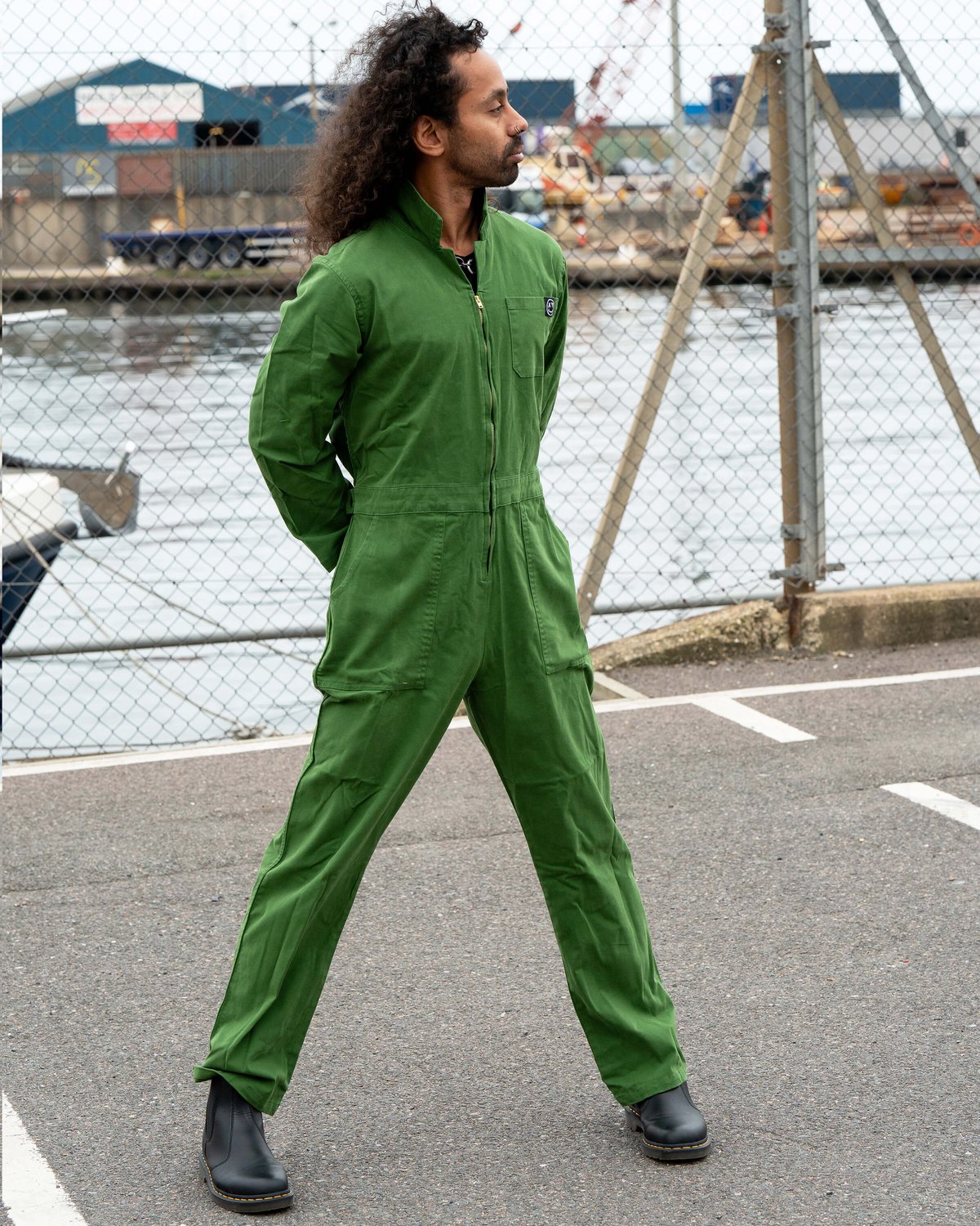 Forest Green Stretch Boiler Suit Forest Green Stretch Boiler Suit Shop now at Kitty Darling