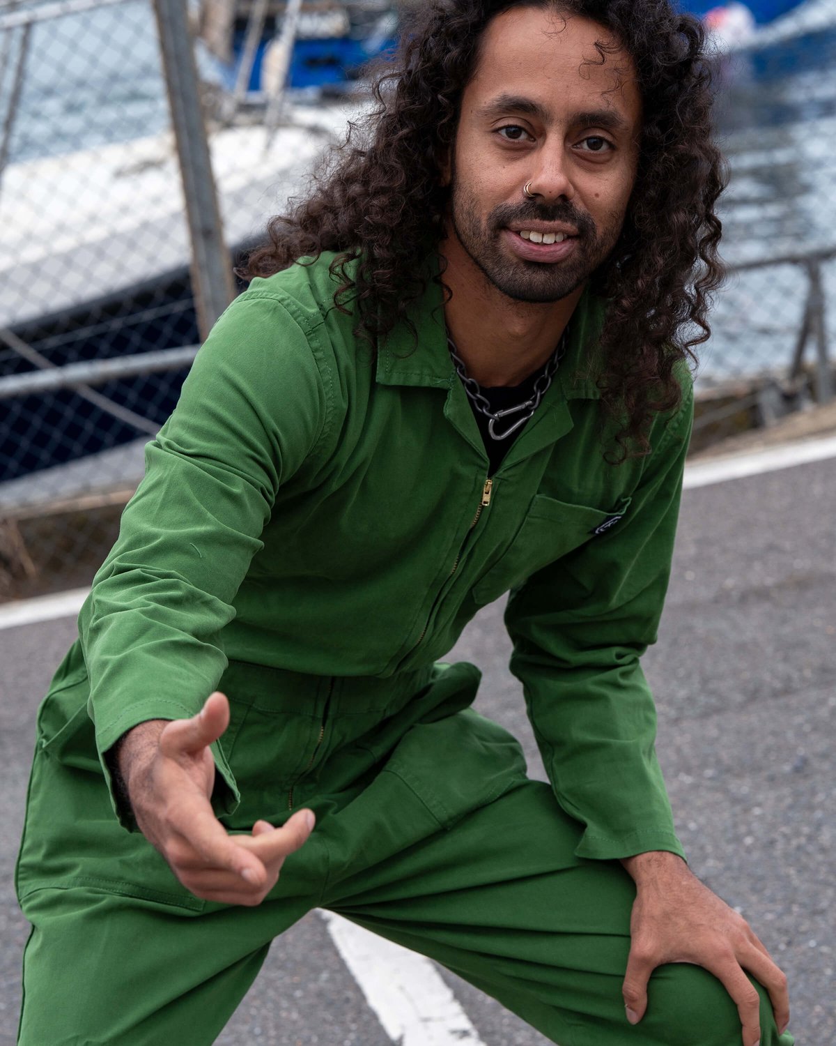 Forest Green Stretch Boiler Suit Forest Green Stretch Boiler Suit Shop now at Kitty Darling