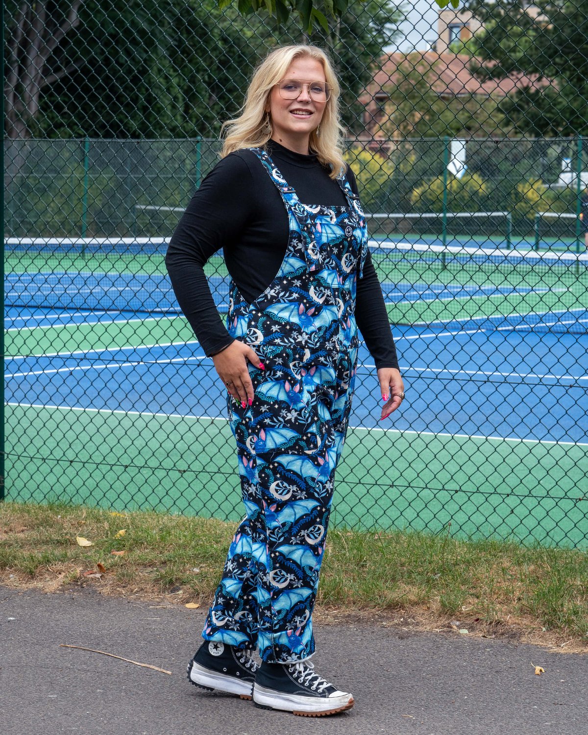 Night Flight Stretch Dungarees 🦇 Night Flight Stretch Dungarees 🦇 Shop now at Kitty Darling