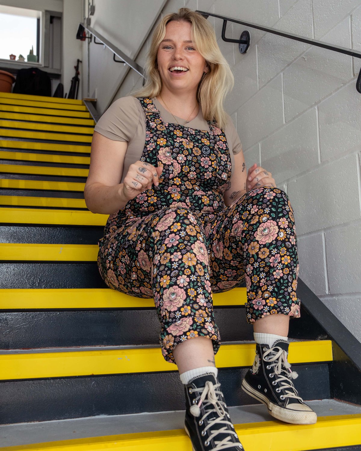 Eye Spy Floral Stretch Dungarees Eye Spy Floral Stretch Dungarees Shop now at Kitty Darling