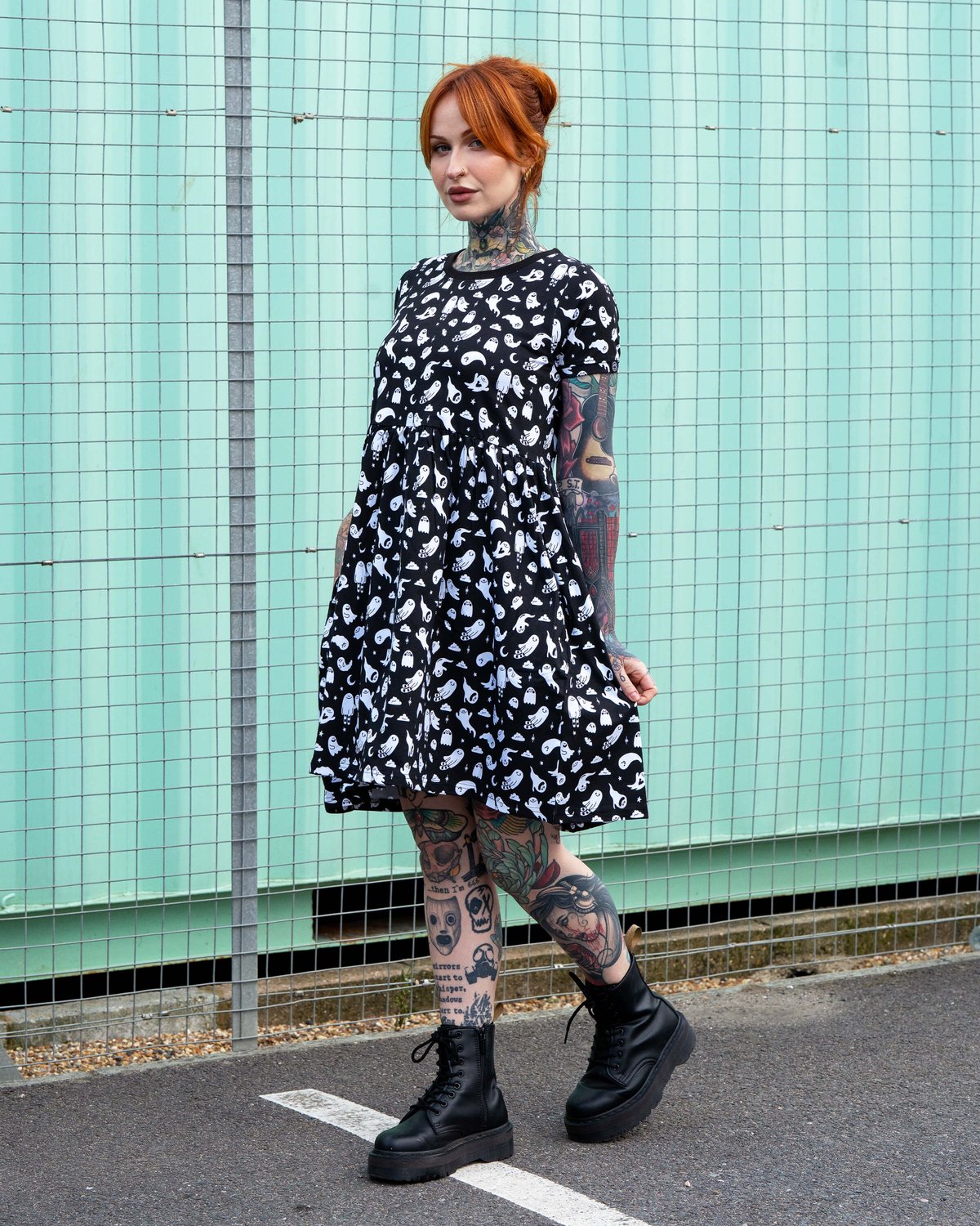 x Yasmin Cousins Ghosties Stretch Smock Dress x Yasmin Cousins Ghosties Stretch Smock Dress Shop now at Kitty Darling