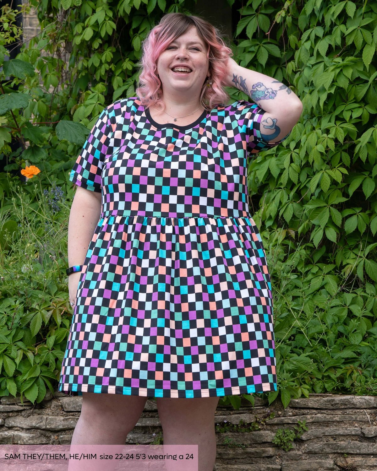 Checkerboard Stretch Smock Dress Checkerboard Stretch Smock Dress Shop now at Kitty Darling