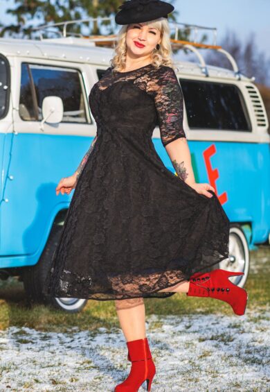 Madeline Black Formal Lace Dress – Dresses | Kitty Darling