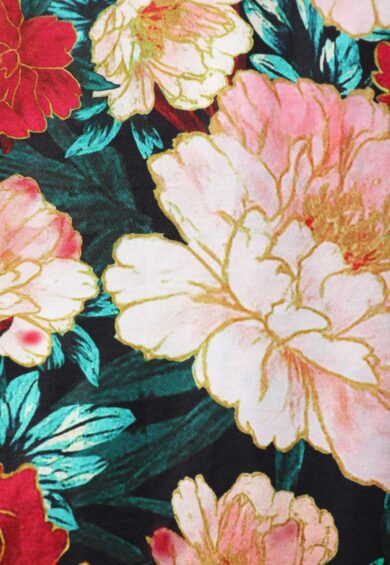 Elizabeth Vintage Style Floral Party Dress in Black-Pink-Gold – New In | Kitty Darling